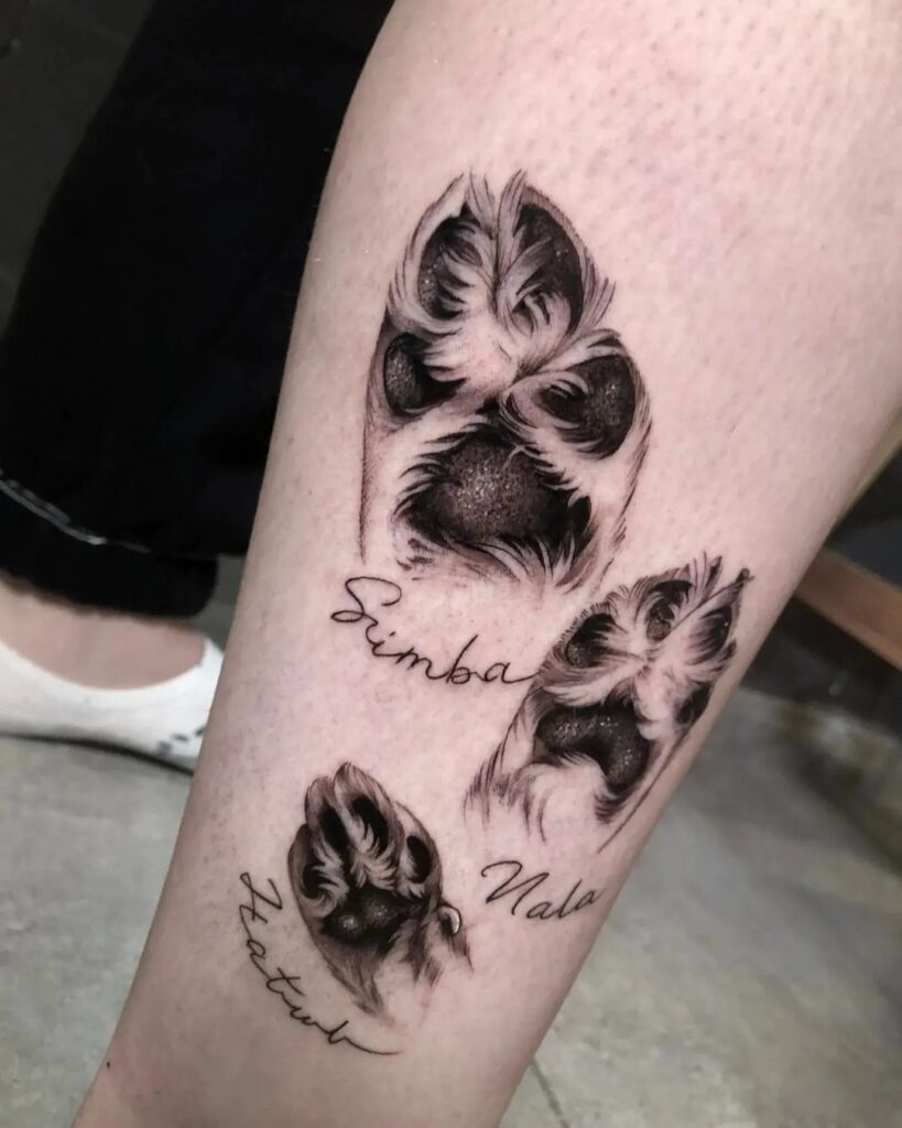 A "pawsome" collection of paw print tattoos 