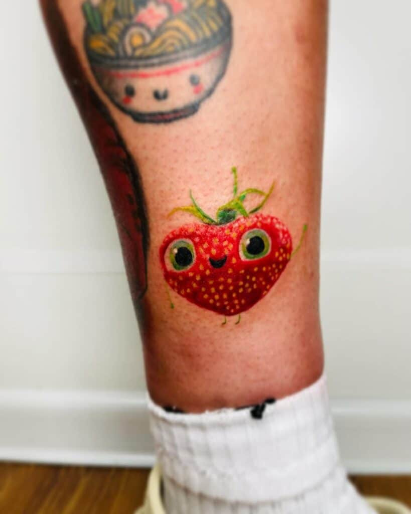 Tattoo uploaded by Unterstrich Tätowierungen • Colorful strawberry tattoo •  Tattoodo