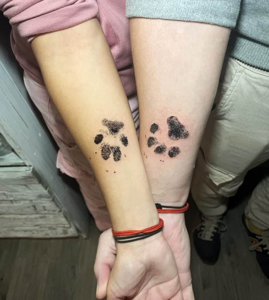 matching paw print tattoo 
